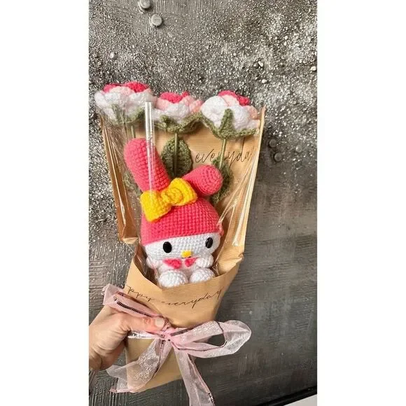 Bouquet flowers crochet My Melody - Picture 7 of 10